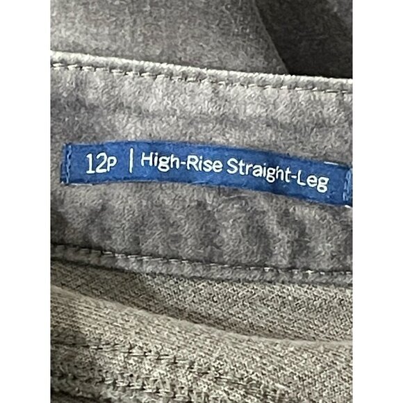 Talbots Women"s Petite High-Rise Straight-Leg Gray Corduroy Pants Size 12 Petite - Picture 5 of 7